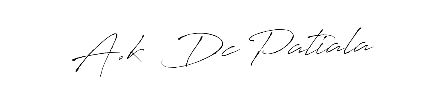 The best way (Antro_Vectra) to make a short signature is to pick only two or three words in your name. The name A.k  Dc Patiala include a total of six letters. For converting this name. A.k  Dc Patiala signature style 6 images and pictures png