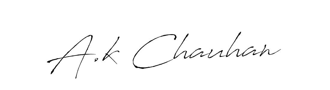 Antro_Vectra is a professional signature style that is perfect for those who want to add a touch of class to their signature. It is also a great choice for those who want to make their signature more unique. Get A.k Chauhan name to fancy signature for free. A.k Chauhan signature style 6 images and pictures png