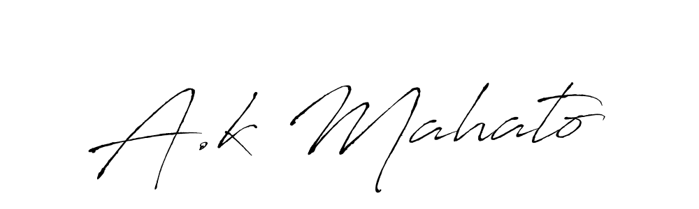 Make a beautiful signature design for name A.k Mahato. With this signature (Antro_Vectra) style, you can create a handwritten signature for free. A.k Mahato signature style 6 images and pictures png