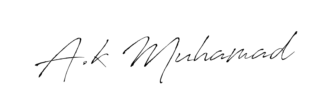 The best way (Antro_Vectra) to make a short signature is to pick only two or three words in your name. The name A.k Muhamad include a total of six letters. For converting this name. A.k Muhamad signature style 6 images and pictures png