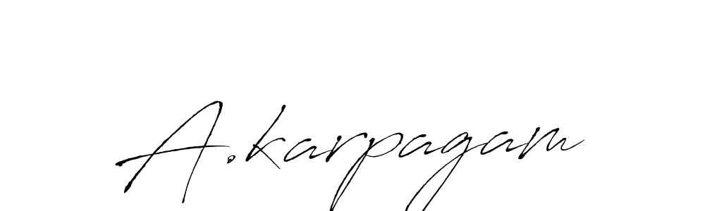 How to make A.karpagam name signature. Use Antro_Vectra style for creating short signs online. This is the latest handwritten sign. A.karpagam signature style 6 images and pictures png