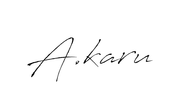 How to make A.karu name signature. Use Antro_Vectra style for creating short signs online. This is the latest handwritten sign. A.karu signature style 6 images and pictures png