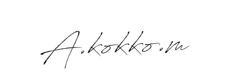 The best way (Antro_Vectra) to make a short signature is to pick only two or three words in your name. The name A.kokko.m include a total of six letters. For converting this name. A.kokko.m signature style 6 images and pictures png