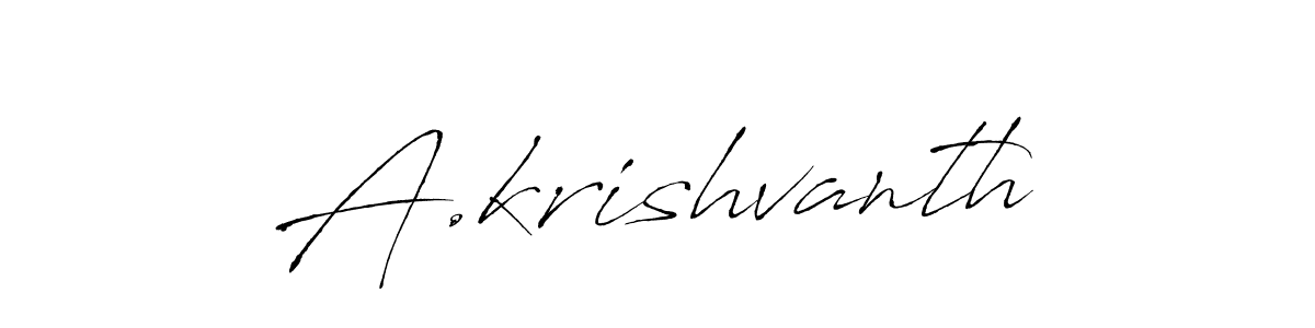 How to make A.krishvanth name signature. Use Antro_Vectra style for creating short signs online. This is the latest handwritten sign. A.krishvanth signature style 6 images and pictures png