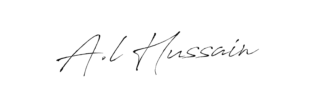 How to make A.l Hussain name signature. Use Antro_Vectra style for creating short signs online. This is the latest handwritten sign. A.l Hussain signature style 6 images and pictures png