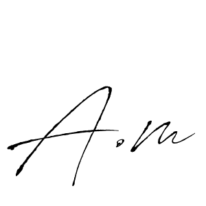 Make a beautiful signature design for name A.m. With this signature (Antro_Vectra) style, you can create a handwritten signature for free. A.m signature style 6 images and pictures png