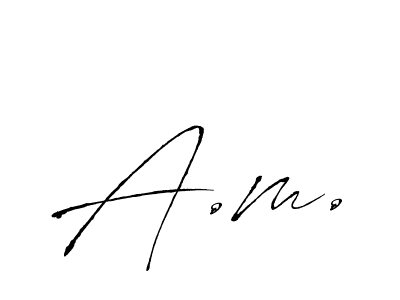 How to make A.m. name signature. Use Antro_Vectra style for creating short signs online. This is the latest handwritten sign. A.m. signature style 6 images and pictures png