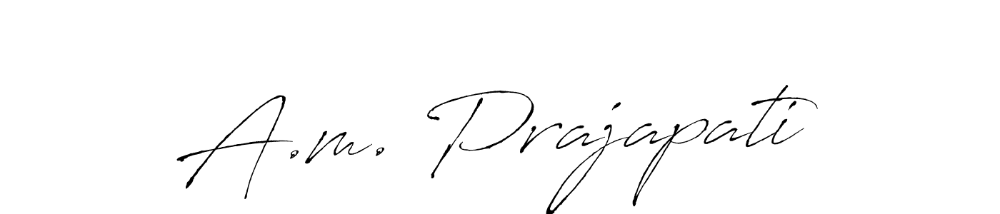 if you are searching for the best signature style for your name A.m. Prajapati. so please give up your signature search. here we have designed multiple signature styles  using Antro_Vectra. A.m. Prajapati signature style 6 images and pictures png