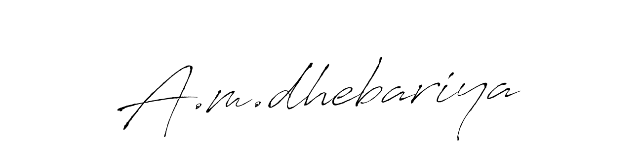 Also we have A.m.dhebariya name is the best signature style. Create professional handwritten signature collection using Antro_Vectra autograph style. A.m.dhebariya signature style 6 images and pictures png