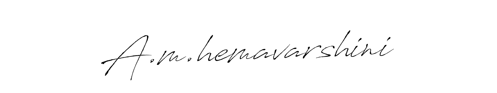 if you are searching for the best signature style for your name A.m.hemavarshini. so please give up your signature search. here we have designed multiple signature styles  using Antro_Vectra. A.m.hemavarshini signature style 6 images and pictures png