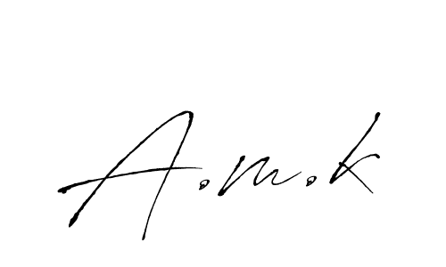 How to make A.m.k signature? Antro_Vectra is a professional autograph style. Create handwritten signature for A.m.k name. A.m.k signature style 6 images and pictures png