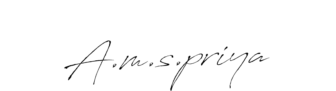 It looks lik you need a new signature style for name A.m.s.priya. Design unique handwritten (Antro_Vectra) signature with our free signature maker in just a few clicks. A.m.s.priya signature style 6 images and pictures png