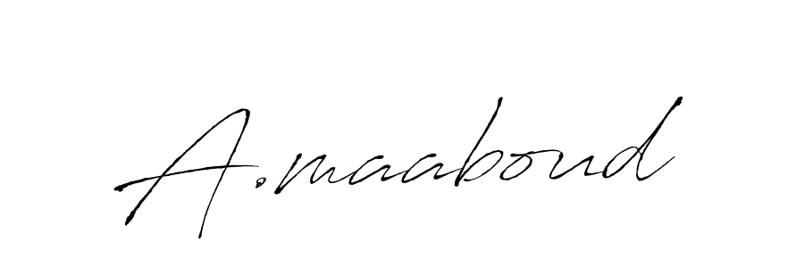 How to make A.maaboud name signature. Use Antro_Vectra style for creating short signs online. This is the latest handwritten sign. A.maaboud signature style 6 images and pictures png