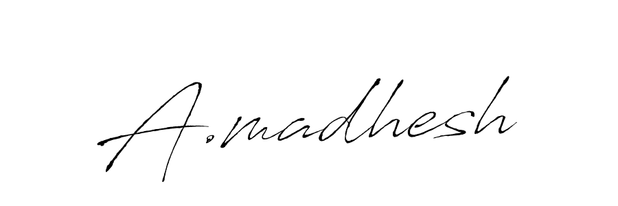 Use a signature maker to create a handwritten signature online. With this signature software, you can design (Antro_Vectra) your own signature for name A.madhesh. A.madhesh signature style 6 images and pictures png