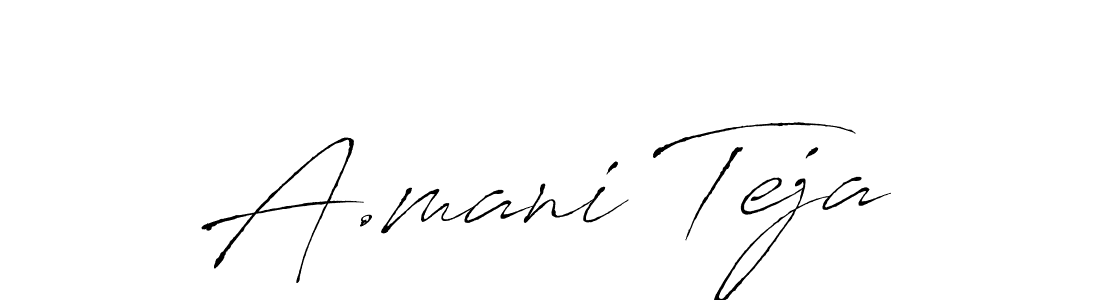 This is the best signature style for the A.mani Teja name. Also you like these signature font (Antro_Vectra). Mix name signature. A.mani Teja signature style 6 images and pictures png