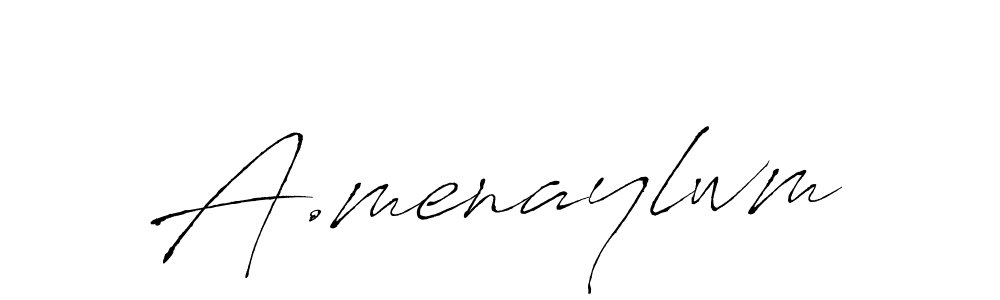 Make a beautiful signature design for name A.menaylwm. With this signature (Antro_Vectra) style, you can create a handwritten signature for free. A.menaylwm signature style 6 images and pictures png