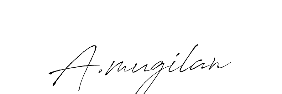 How to make A.mugilan name signature. Use Antro_Vectra style for creating short signs online. This is the latest handwritten sign. A.mugilan signature style 6 images and pictures png