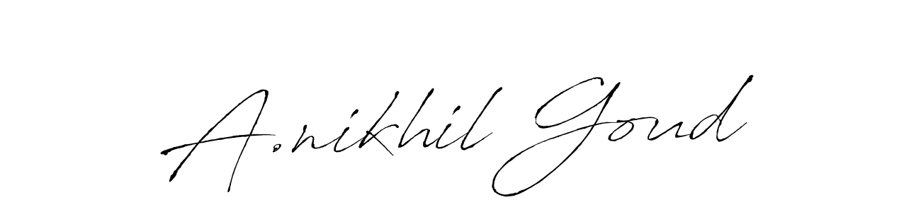 This is the best signature style for the A.nikhil Goud name. Also you like these signature font (Antro_Vectra). Mix name signature. A.nikhil Goud signature style 6 images and pictures png