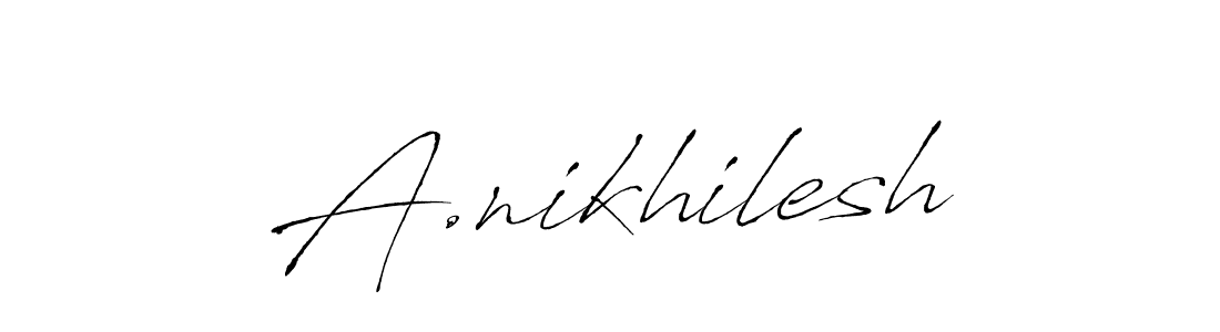 The best way (Antro_Vectra) to make a short signature is to pick only two or three words in your name. The name A.nikhilesh include a total of six letters. For converting this name. A.nikhilesh signature style 6 images and pictures png