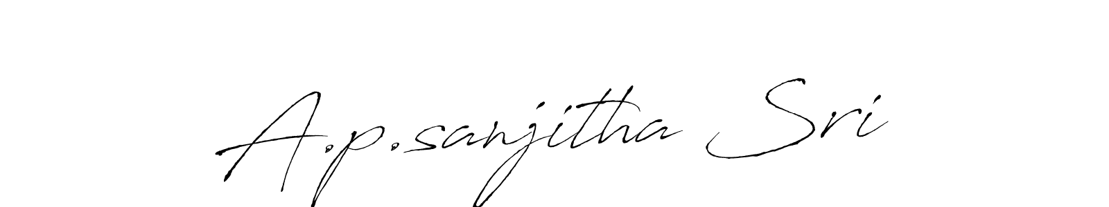 Similarly Antro_Vectra is the best handwritten signature design. Signature creator online .You can use it as an online autograph creator for name A.p.sanjitha Sri. A.p.sanjitha Sri signature style 6 images and pictures png