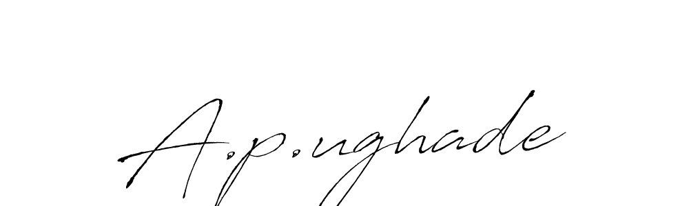 Make a beautiful signature design for name A.p.ughade. With this signature (Antro_Vectra) style, you can create a handwritten signature for free. A.p.ughade signature style 6 images and pictures png