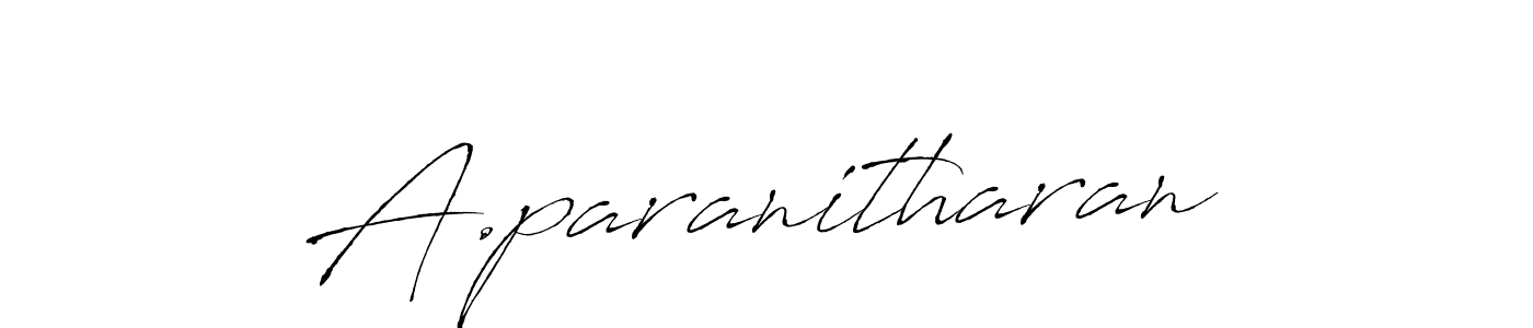 You can use this online signature creator to create a handwritten signature for the name A.paranitharan. This is the best online autograph maker. A.paranitharan signature style 6 images and pictures png