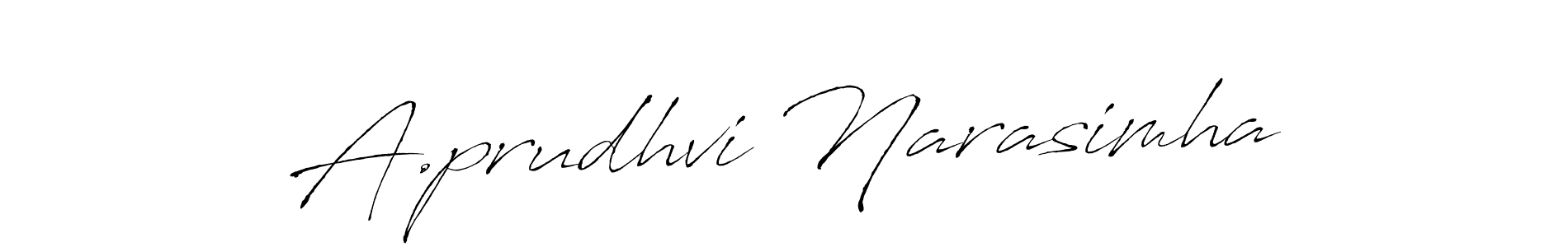 Make a beautiful signature design for name A.prudhvi Narasimha. With this signature (Antro_Vectra) style, you can create a handwritten signature for free. A.prudhvi Narasimha signature style 6 images and pictures png