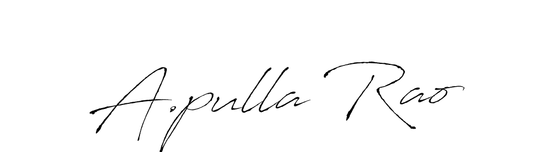 How to make A.pulla Rao name signature. Use Antro_Vectra style for creating short signs online. This is the latest handwritten sign. A.pulla Rao signature style 6 images and pictures png