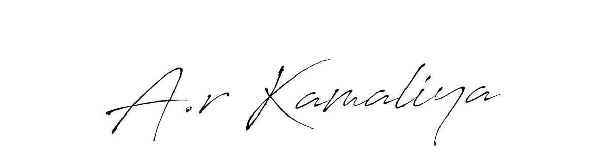 Make a beautiful signature design for name A.r Kamaliya. With this signature (Antro_Vectra) style, you can create a handwritten signature for free. A.r Kamaliya signature style 6 images and pictures png