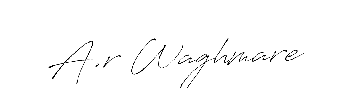 How to make A.r Waghmare name signature. Use Antro_Vectra style for creating short signs online. This is the latest handwritten sign. A.r Waghmare signature style 6 images and pictures png