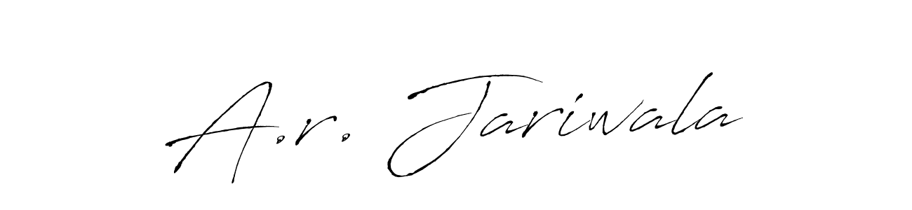 The best way (Antro_Vectra) to make a short signature is to pick only two or three words in your name. The name A.r. Jariwala include a total of six letters. For converting this name. A.r. Jariwala signature style 6 images and pictures png