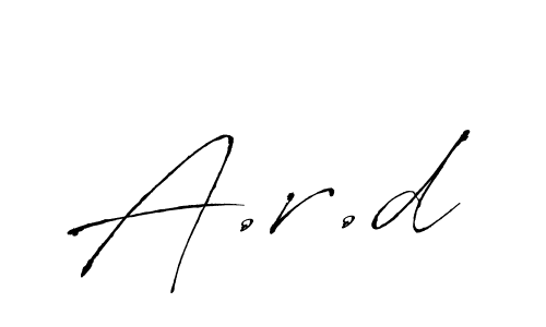 Make a beautiful signature design for name A.r.d. With this signature (Antro_Vectra) style, you can create a handwritten signature for free. A.r.d signature style 6 images and pictures png
