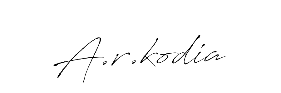 Create a beautiful signature design for name A.r.kodia. With this signature (Antro_Vectra) fonts, you can make a handwritten signature for free. A.r.kodia signature style 6 images and pictures png