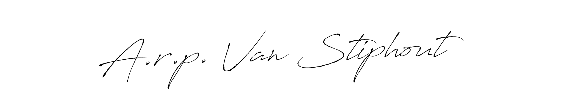 How to make A.r.p. Van Stiphout name signature. Use Antro_Vectra style for creating short signs online. This is the latest handwritten sign. A.r.p. Van Stiphout signature style 6 images and pictures png