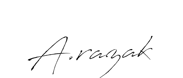 How to make A.razak signature? Antro_Vectra is a professional autograph style. Create handwritten signature for A.razak name. A.razak signature style 6 images and pictures png