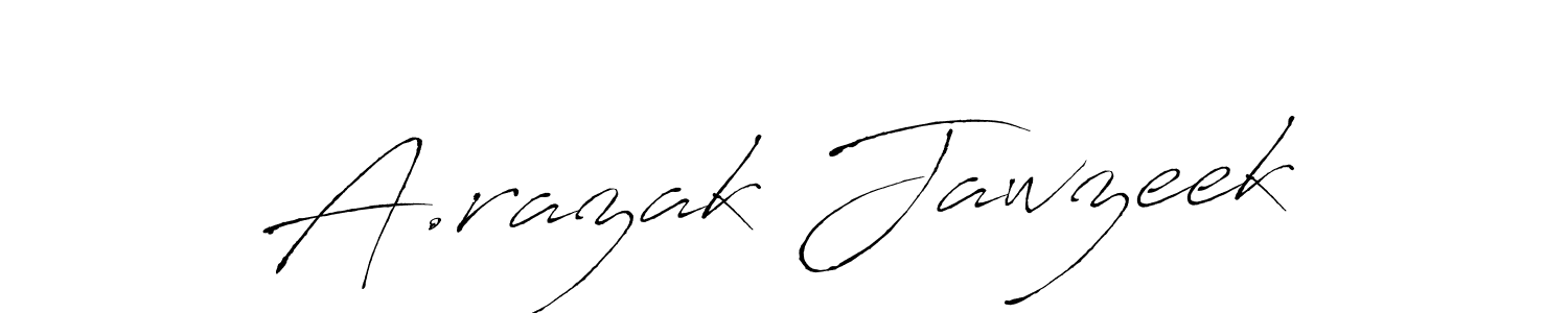 Design your own signature with our free online signature maker. With this signature software, you can create a handwritten (Antro_Vectra) signature for name A.razak Jawzeek. A.razak Jawzeek signature style 6 images and pictures png