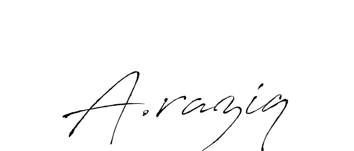 How to Draw A.raziq signature style? Antro_Vectra is a latest design signature styles for name A.raziq. A.raziq signature style 6 images and pictures png