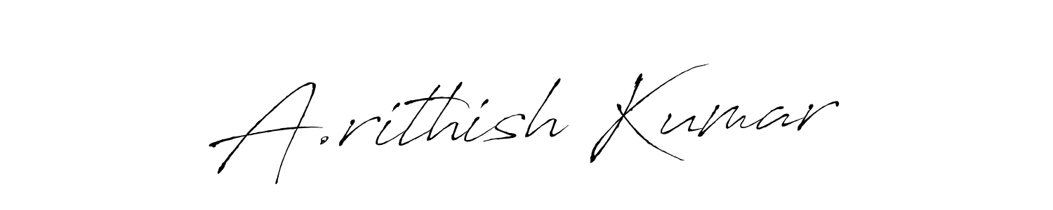 The best way (Antro_Vectra) to make a short signature is to pick only two or three words in your name. The name A.rithish Kumar include a total of six letters. For converting this name. A.rithish Kumar signature style 6 images and pictures png
