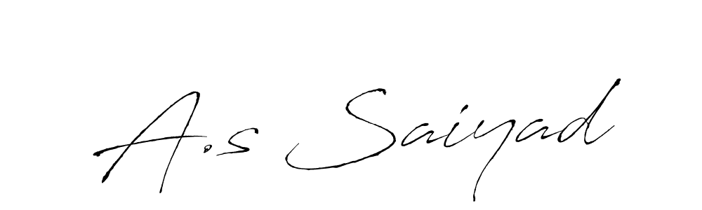 Design your own signature with our free online signature maker. With this signature software, you can create a handwritten (Antro_Vectra) signature for name A.s Saiyad. A.s Saiyad signature style 6 images and pictures png