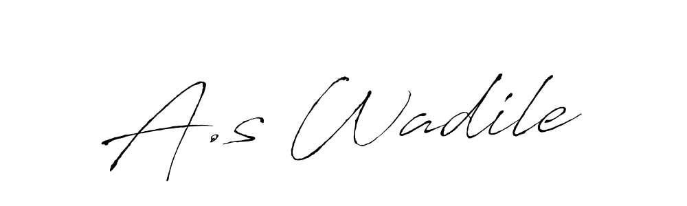 Use a signature maker to create a handwritten signature online. With this signature software, you can design (Antro_Vectra) your own signature for name A.s Wadile. A.s Wadile signature style 6 images and pictures png