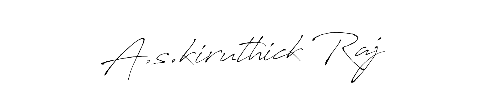 Antro_Vectra is a professional signature style that is perfect for those who want to add a touch of class to their signature. It is also a great choice for those who want to make their signature more unique. Get A.s.kiruthick Raj name to fancy signature for free. A.s.kiruthick Raj signature style 6 images and pictures png