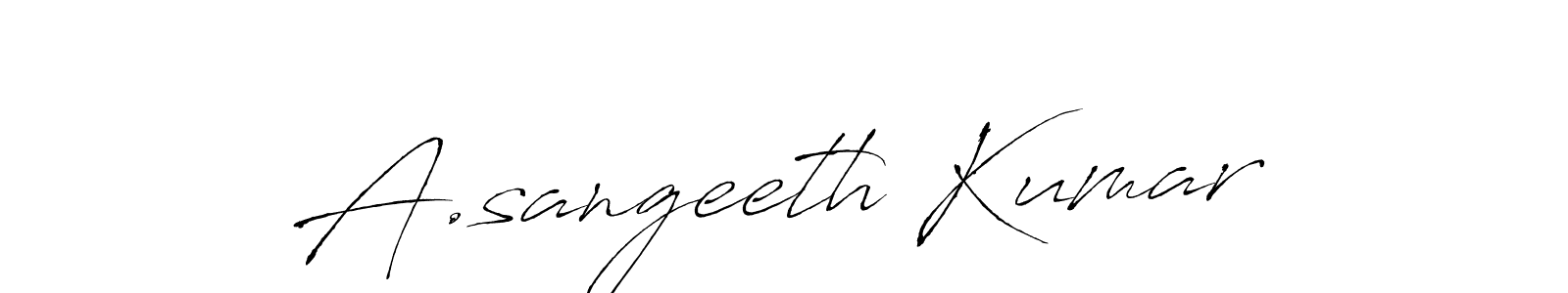 The best way (Antro_Vectra) to make a short signature is to pick only two or three words in your name. The name A.sangeeth Kumar include a total of six letters. For converting this name. A.sangeeth Kumar signature style 6 images and pictures png
