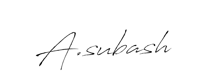 The best way (Antro_Vectra) to make a short signature is to pick only two or three words in your name. The name A.subash include a total of six letters. For converting this name. A.subash signature style 6 images and pictures png