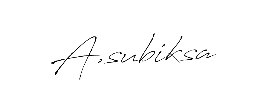 Similarly Antro_Vectra is the best handwritten signature design. Signature creator online .You can use it as an online autograph creator for name A.subiksa. A.subiksa signature style 6 images and pictures png