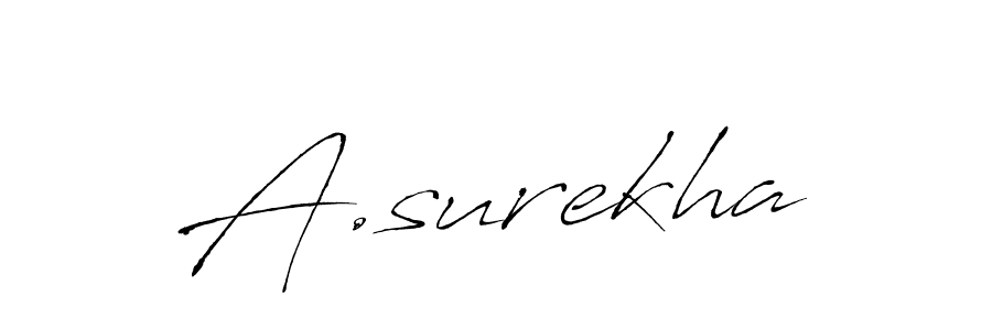 The best way (Antro_Vectra) to make a short signature is to pick only two or three words in your name. The name A.surekha include a total of six letters. For converting this name. A.surekha signature style 6 images and pictures png