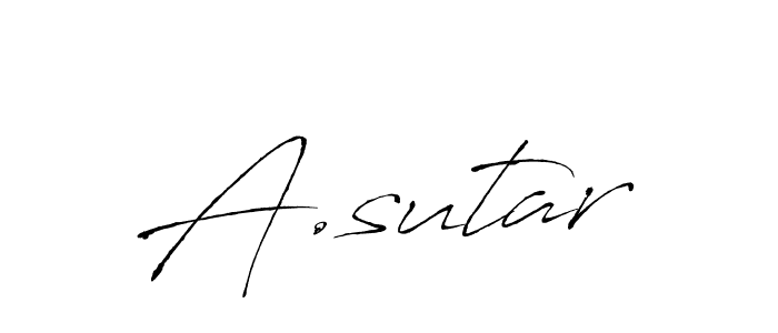 How to make A.sutar name signature. Use Antro_Vectra style for creating short signs online. This is the latest handwritten sign. A.sutar signature style 6 images and pictures png