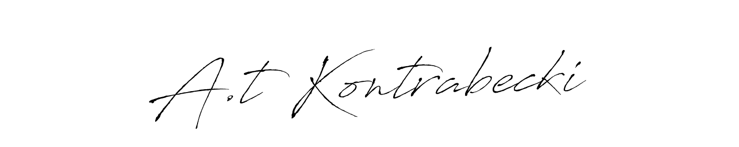 Create a beautiful signature design for name A.t Kontrabecki. With this signature (Antro_Vectra) fonts, you can make a handwritten signature for free. A.t Kontrabecki signature style 6 images and pictures png