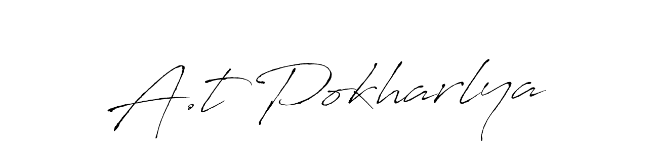 Make a beautiful signature design for name A.t Pokharlya. With this signature (Antro_Vectra) style, you can create a handwritten signature for free. A.t Pokharlya signature style 6 images and pictures png