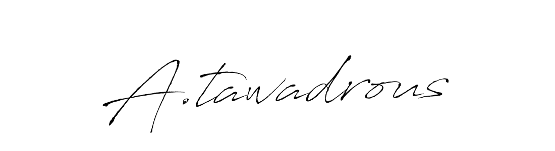 Use a signature maker to create a handwritten signature online. With this signature software, you can design (Antro_Vectra) your own signature for name A.tawadrous. A.tawadrous signature style 6 images and pictures png