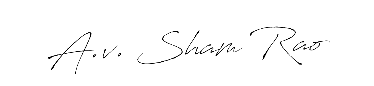 This is the best signature style for the A.v. Sham Rao name. Also you like these signature font (Antro_Vectra). Mix name signature. A.v. Sham Rao signature style 6 images and pictures png